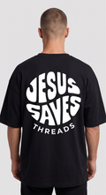 Camiseta Oversized "Jesus Saves" –
