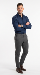 Camisa Social Masculina Lisa Premium - Azul Marinho