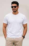 Camiseta Masculina Premium 100% algodão - Branco