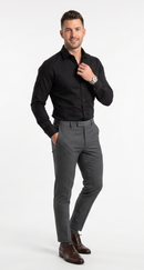 Camisa Social Masculina Lisa Premium - preta