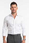 Camisa Social Masculina Lisa Premium - branco