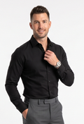 Camisa Social Masculina Lisa Premium - preta