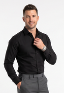 Camisa Social Masculina Lisa Premium - preta