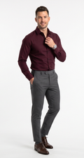 Camisa Social Masculina Lisa Premium - Vinho