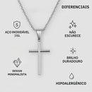 Corrente Masculino Aço Inox Cruz Crucifixo