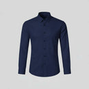 Camisa Social Masculina Lisa Premium - Azul Marinho