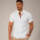 Camisa Social Minimalist Gola Padre Manga Curta - Branca