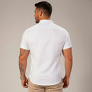 Camisa Social Minimalist Gola Padre Manga Curta - Branca