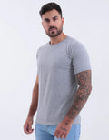 Camiseta Masculina Premium 100% algodão - Cinza
