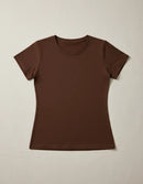 Camiseta feminina  Premium 100% algodão - marrom