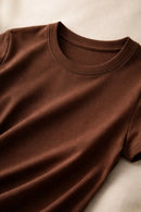 Camiseta feminina  Premium 100% algodão - marrom