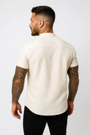 Camisa Masculina Linho Gola Padre | Elegante Casual