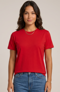 Camiseta feminina  Premium 100% algodão - Vermelho