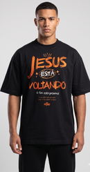 Camiseta Oversized "Jesus Está Voltando"