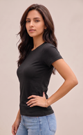 Camiseta feminina  Premium 100% algodão - Preto