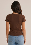 Camiseta feminina  Premium 100% algodão - marrom