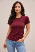Camiseta feminina  Premium 100% algodão - Bordo