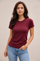Camiseta feminina  Premium 100% algodão - Bordo