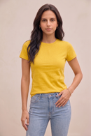 Camiseta feminina  Premium 100% algodão - Amarelo