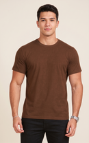 Camiseta Masculina Premium 100% algodão - Marrom