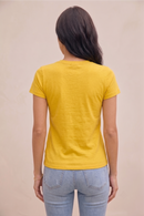Camiseta feminina  Premium 100% algodão - Amarelo