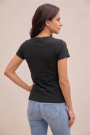 Camiseta feminina  Premium 100% algodão - Preto